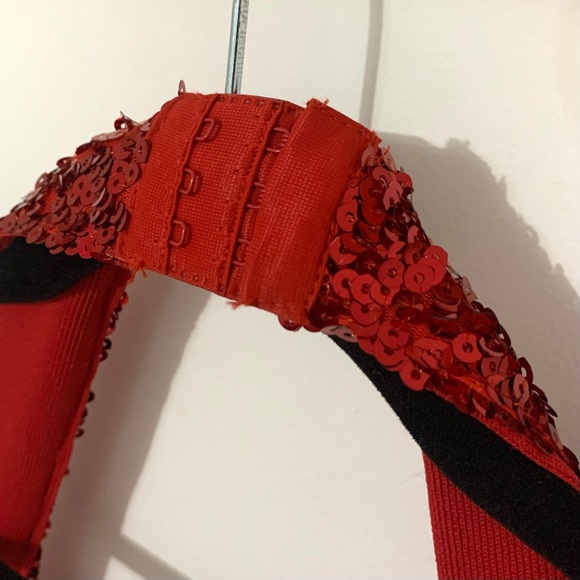 Red Guess Halter Dress with Sequin Detailing - Picture 8 of 8